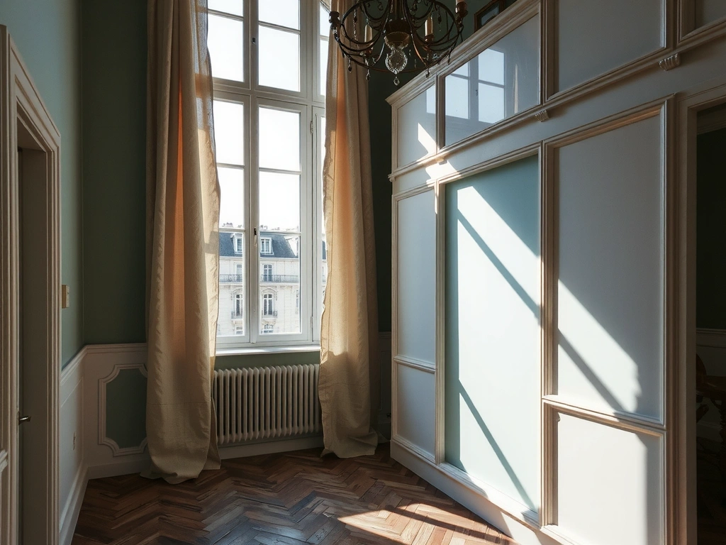 Parisian apartment interior in morning light