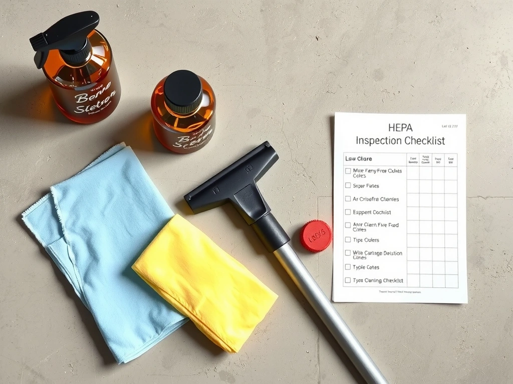 Professional cleaning tools flat lay